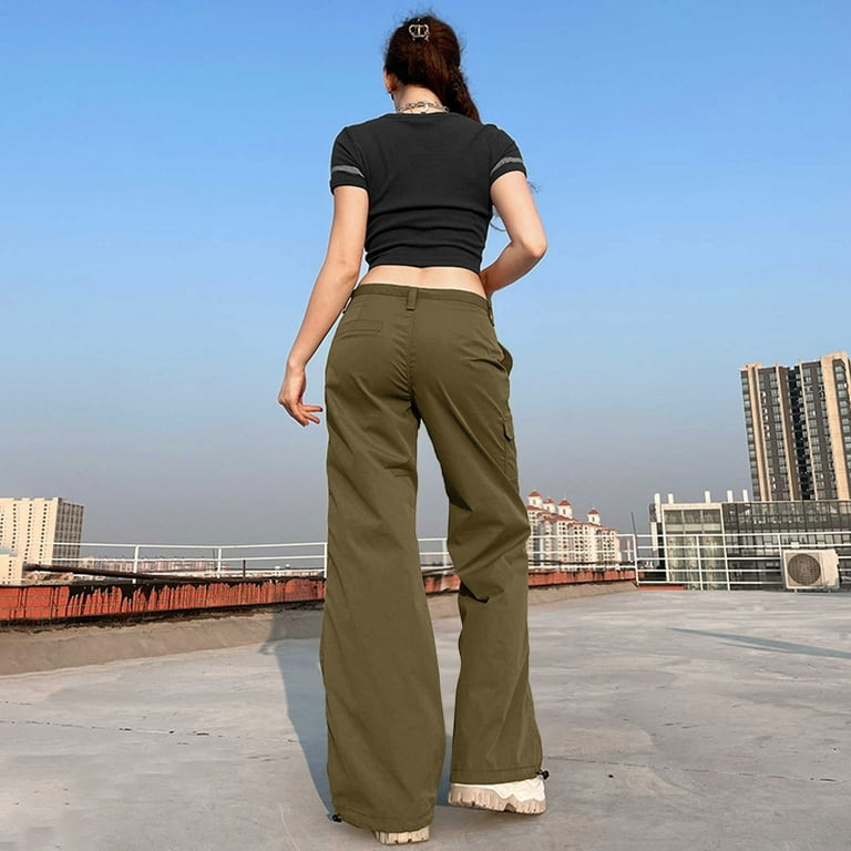 KIHOUT Women's Summer Pants Women Comfortable Solid Color Leisure Pants  Pockets Loose Pants 
