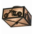 thumbnail image 5 of Meyda Tiffany 109547 Motorcycle 2 Light 15" Wide Semi-Flush Square Ceiling Fixture - Black, 5 of 7