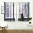 thumbnail image 3 of MKHERT Winter Scene Domestic Cat Window Curtains Kitchen Curtain Room Bedroom Drapes Curtains 26x39 inch, 2 Piece, 3 of 3