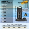 thumbnail image 3 of Bomba Sumergible para Sump FLUENTPOWER 3/4HP 3500GPH 26 pies, 3 of 7
