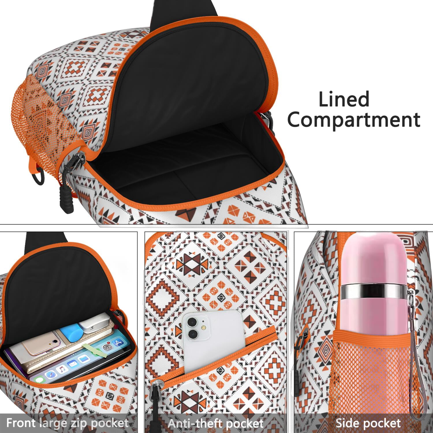 Rustic Home Decor Inspired Sling Bag Spacious Chest Bag for Commuters Artistic & Versatile