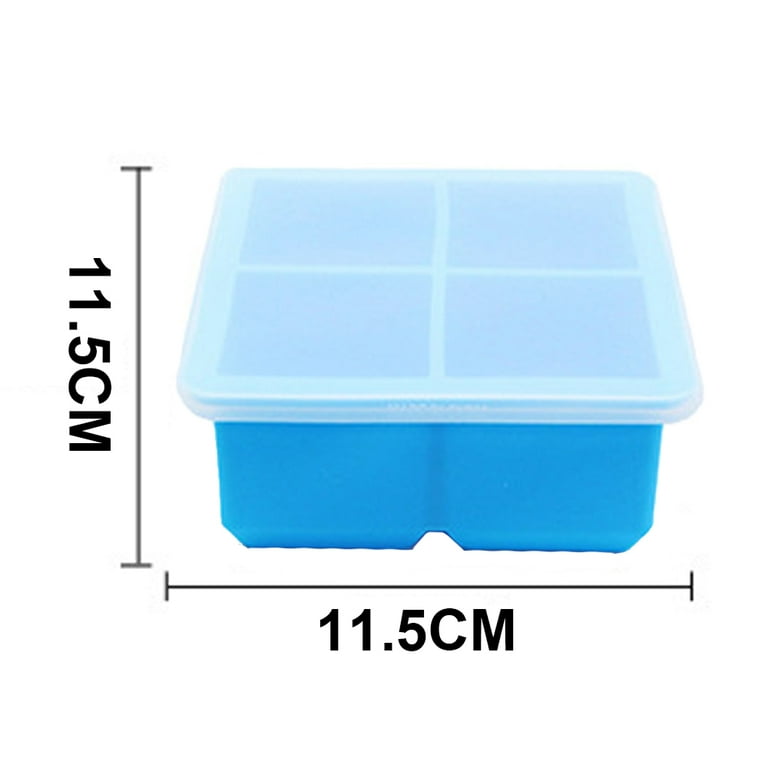 Kitchen Silicone Freezer Tray with Lid Easy Release Molds for Food Storage  & Freeze Soup, Broth - sky blue
