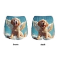 thumbnail image 3 of Balery Cute Angel Winged Dog Pantalones cortos deportivos para mujer con forro y dos bolsillos, elásticos, para entrenamiento, gimnasio, yoga-Small, 3 of 7