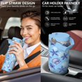 thumbnail image 5 of 30 Oz Tumbler with Handle and Straw Vacuum Insulated Travel Cup with Flip Straw and Top Handle SpillProof Coffee Cup Reusable Insulated Cup for Holidays Special Occasions Starfish, 5 of 7