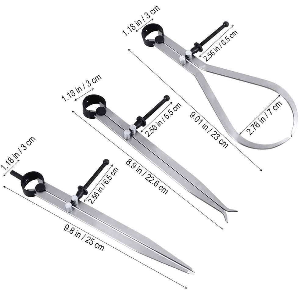 Big Horn 19053BX - 3 Piece 8 Inch Caliper Set
