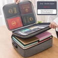 thumbnail image 1 of Document Organizer Briefcase A4 Folder Holder Men's Women's Bag Cover Purse Passport Home Safe Functional File Storage Case, 1 of 5