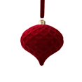thumbnail image 2 of Flocked Christmas Ball Ornament Soft Textured Hanging Decoration For Tree Holiday Home Display Cozy Velvet Like Finish For Traditional Modern Designs , 1pcs, Red, 2 of 3