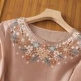thumbnail image 6 of Womens Shirts 2026 Retro Embroidered 3/4 Sleeve Linen Spring Summer Tshirts Shirts for Women Pink L, 6 of 8