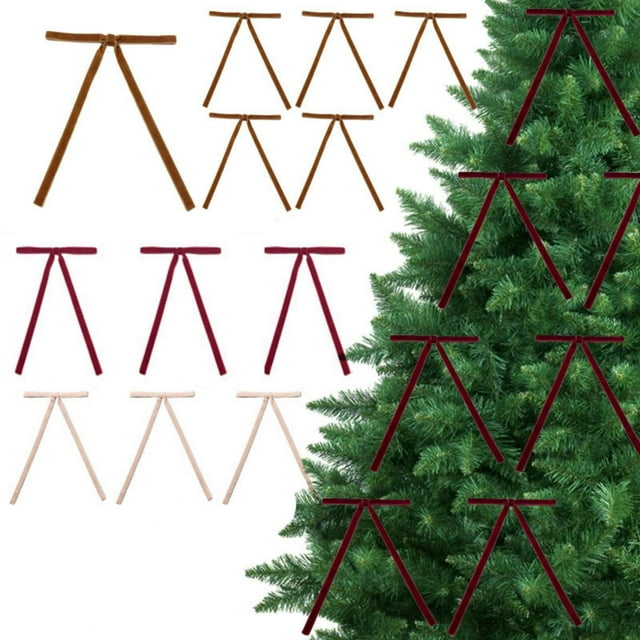 Bow Tie Decoration 15Pcs Velvet Ribbon Christmas Wreath Bow Gift Bows for Holiday Tree Decoration【A】 Rkxzt