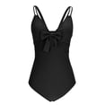 thumbnail image 4 of One Piece Monokini Swimsuit for Women High Waisted Push Up Tie Knot Backless Side Ruched Bikinis Tankinis, 4 of 9