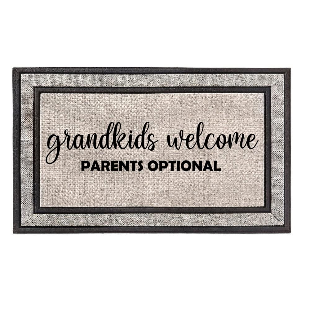 Outdoor Indoor Doormat 18" x 30" Gray / Beige / Black Rubber Backed