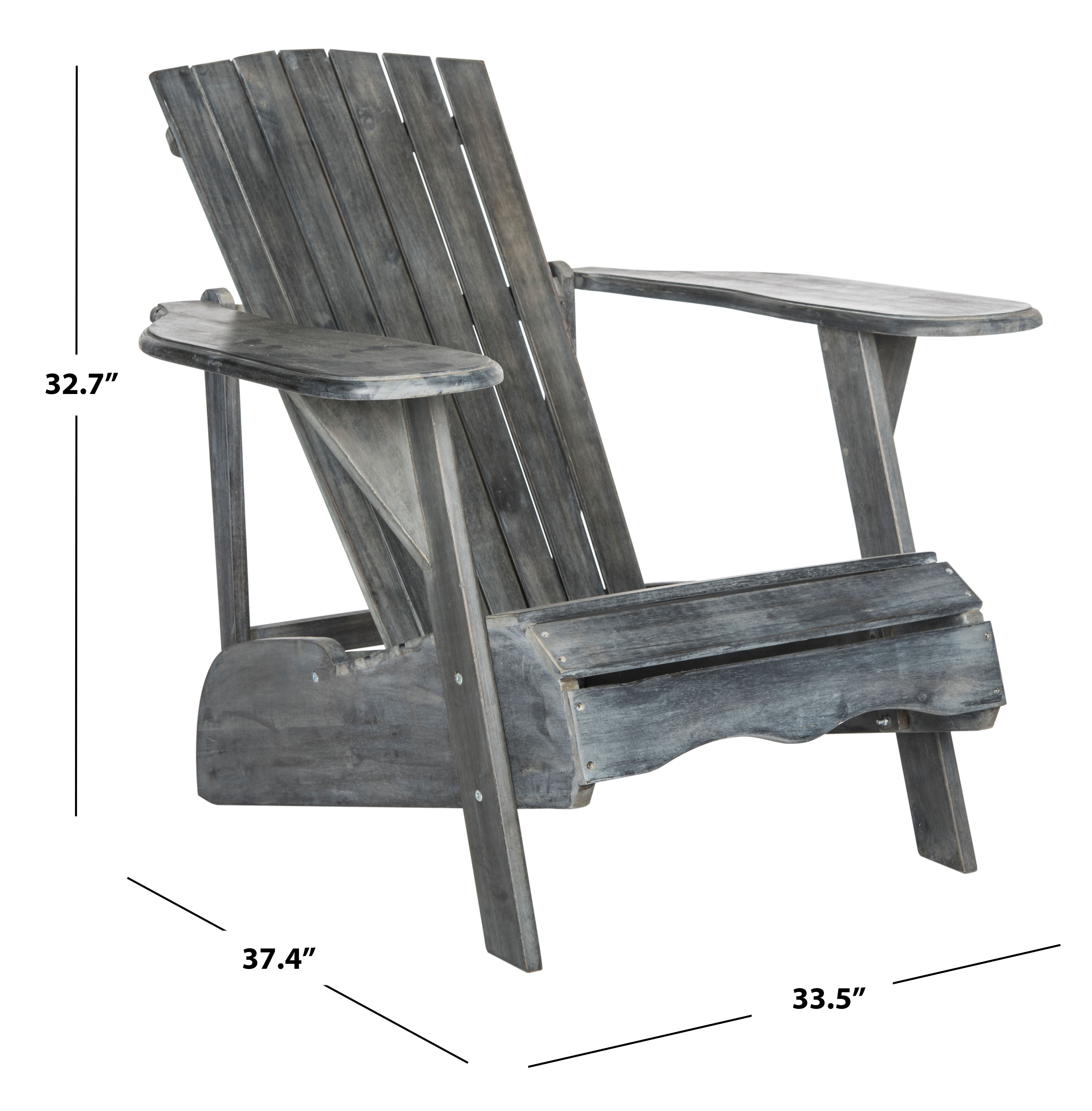 Safavieh Mopani Outdoor Patio Adirondack Chair - Ash Grey