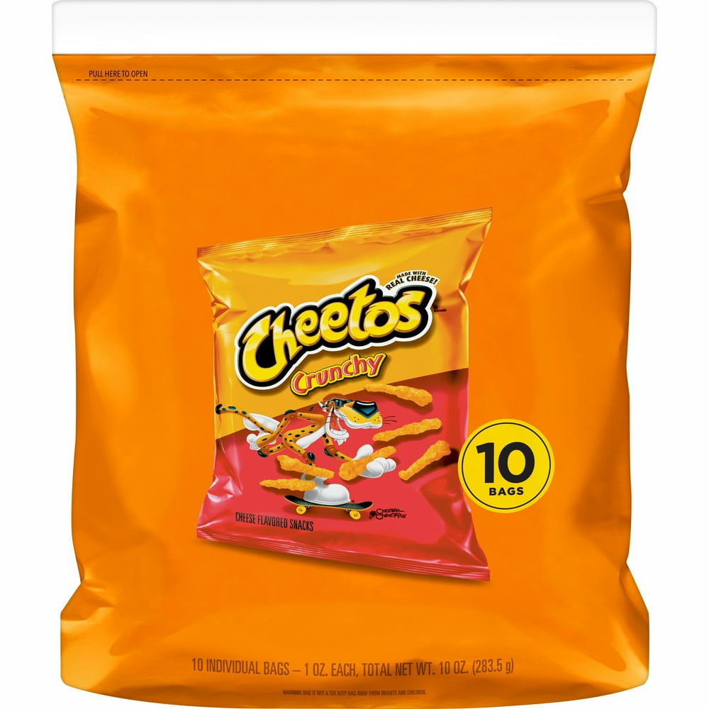 Cheetos Crunchy Cheese Flavored Snacks, 1 oz Bags, 10 Count Walmart