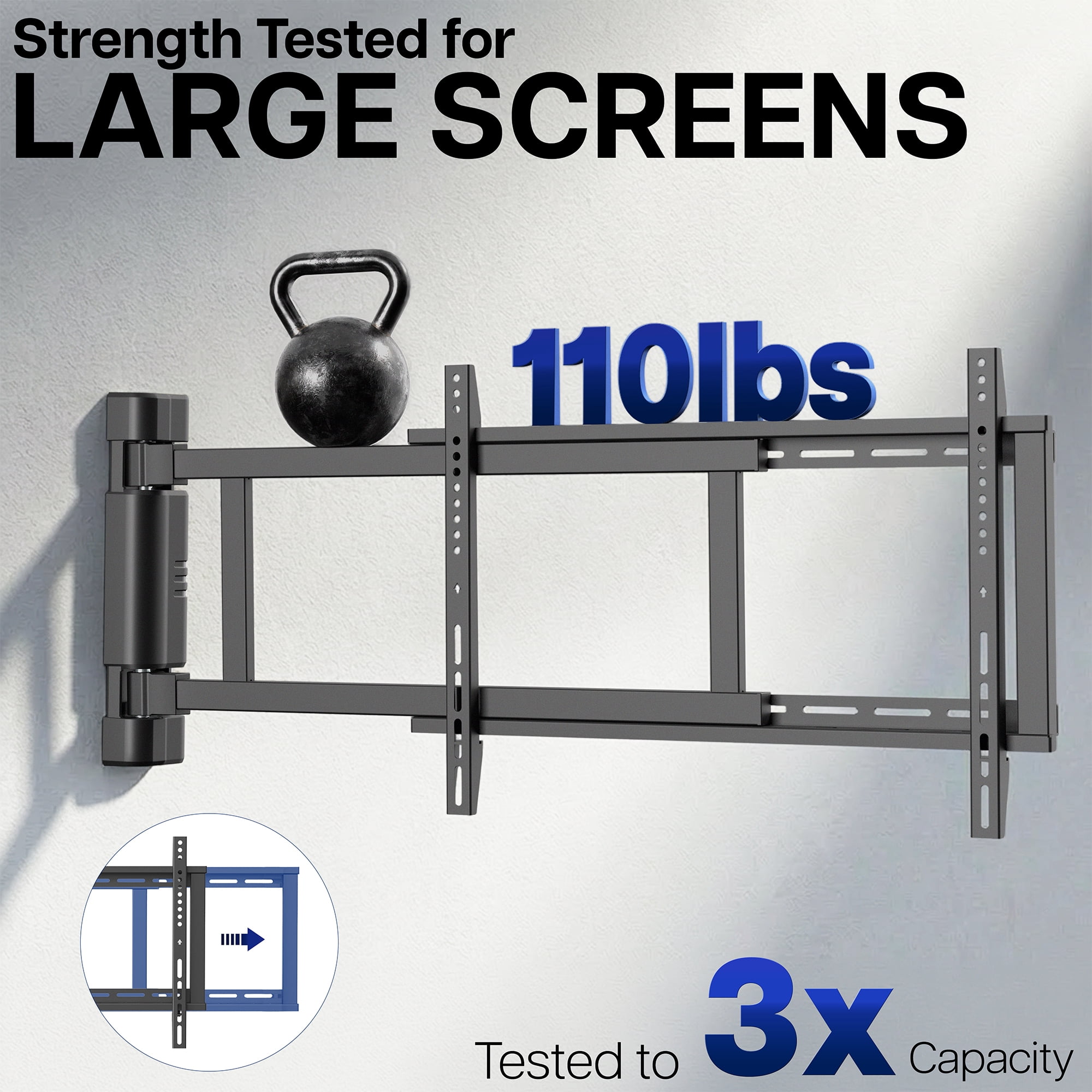 VIVO Steel Low Profile Electric Adjustable Swing 32" to 75" TV Wall Mount