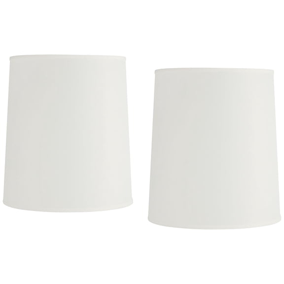 Springcrest Set of 2 Tall Drum Lamp Shades Off-White Large 14" Top x 16" Bottom x 18" High Spider Replacement Harp Finial Fitting