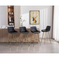 thumbnail image 4 of Guyou 32" Swivel Bar Stools Set of 2, Modern Faux Leather Upholstered Counter Height Bar Chair with Back and Footrest for Kitchen Island Bar, Black, 4 of 14