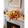 thumbnail image 6 of Candle Rings Fall Pumpkin Maple Leaf Mini Artificial Pip Berry Thanksgiving Ring Holder, 6 of 7