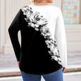 thumbnail image 4 of TQWQT Plus Size Tops for Women 4x-5x Trendy Long Sleeve Tunics Shirts Floral Graphic Tees V Neck Henley T Shirts Large Casual Trendy Tunics Gray 4XL, 4 of 5
