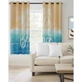 thumbnail image 2 of Blue Coastal Blackout Curtains for Bedroom Living Room Darkening Curtains 90 Inch Life Is Better At The Beach Beach Black Out Window Curtain Privacy Window Treatment Grommet Drapes 52"x90"x2, 2 of 9
