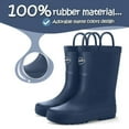 thumbnail image 3 of Kushyshoo Kids Rubber Rain Boots Navy Matte Boots with Handles 3M, 3 of 7