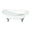 White / Brushed Nickel, variant on Aqua Eden VCT7DS7231NLW 72" Cast Iron Oval Double Slipper Clawfoot Tub (7" Faucet Drillings), White