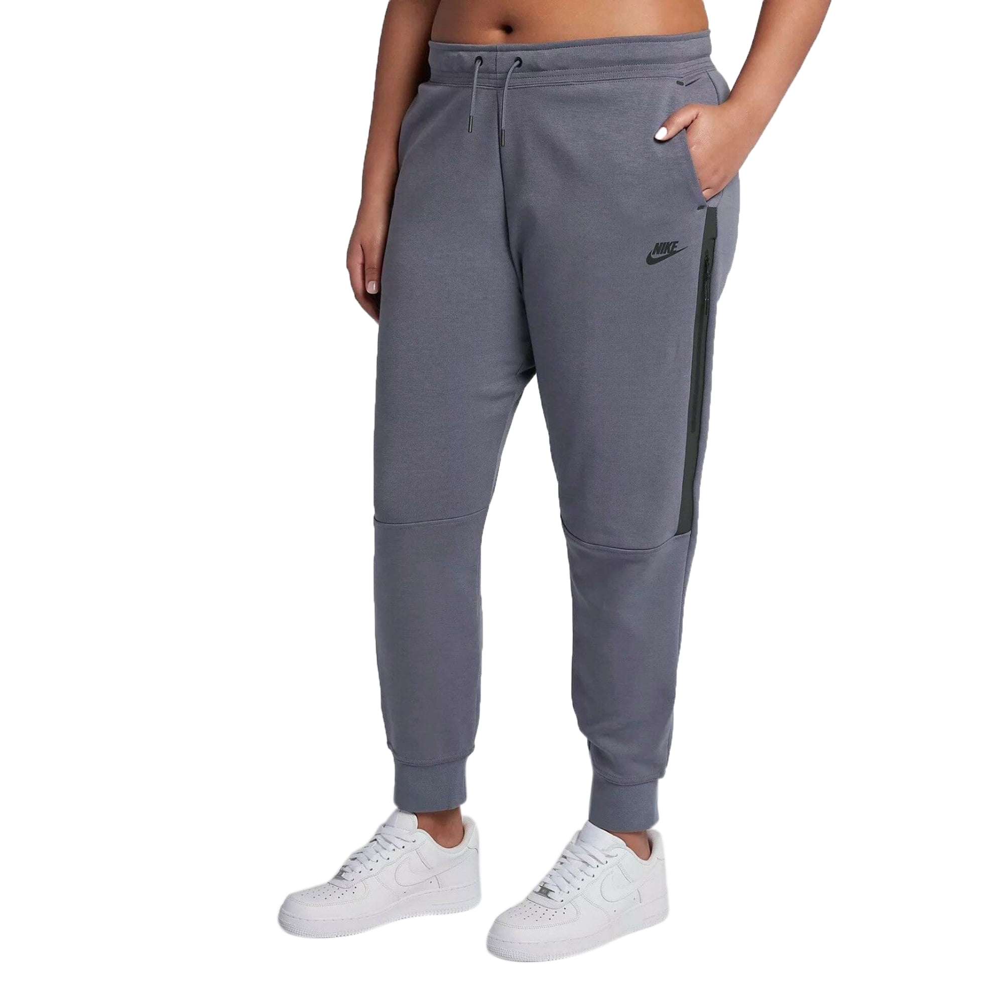 Nike Sportswear Tech Fleece Plus Size Women's Pants Light Carbon-Black ah2856-011 - Walmart.com