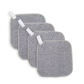Mainstays Dish Scrubber, 4 Pack, 6 in x 6 in, Gray