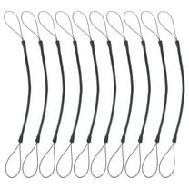 Worgeous Neck Lanyard Strap Lanyard Spring Ropes Black Plastic 10pcs