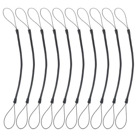 Worgeous Neck Lanyard Strap Lanyard Spring Ropes Black Plastic 10pcs