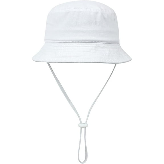 CoCopeaunts Kids Bucket Hat for Boy Summer UV Protection Sun Cap Unisex Fisherman Hat Girls Adjustable Chain Cotton Basin Hat