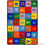 Allstar Rugs Kids Room Area Rug. Alphabet Puzzle. Bright Colorful ...