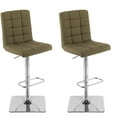 thumbnail image 1 of CorLiving Quinn Modern Fabric Upholstered Adjustable Height Barstools Set of 2 - Swivel Bar Stools with Back, Perfect Kitchen Stools for Island, Bar Chairs & Counter Height Stools, 1 of 9
