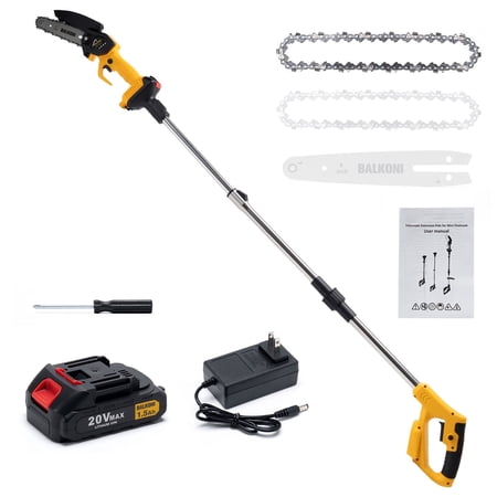 2-in-1 Cordless Pole Saw, Chainsaw With 5.25ft Telescopic Pole,