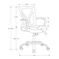 thumbnail image 3 of Monarch Specialties Office Chair, Swivel, Ergonomic, Armrests, Computer Desk, Work, White Mesh, 3 of 5