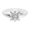 thumbnail image 4 of IGI Certified 1 Carat Princess Shape Lab Grown Diamond Engagement Ring | 14K White Gold | Seraphina Twist Prongs Solitaire Diamond Ring | FG-VS1-VS2 Quality Friendly Diamonds, 4 of 6