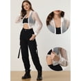 thumbnail image 2 of Chaqueta Bomber corta Allegra K ligera con cremallera Blanco XL, 2 of 5