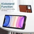 thumbnail image 6 of for iPhone 11 Phone Case with Card Holder and Ring,RFID Blocking Flip Folio PU Leather Wallet Cases for Women Men,Ring Stand,Magnetic Closure Cases for Funda para for iPhone 11(Brown), 6 of 16