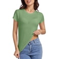thumbnail image 2 of Karight Short Sleeve Shirts for Women Crew Neck Tee - Fashion Summer Spring Short Sleeve Tops for Women, 2 of 3