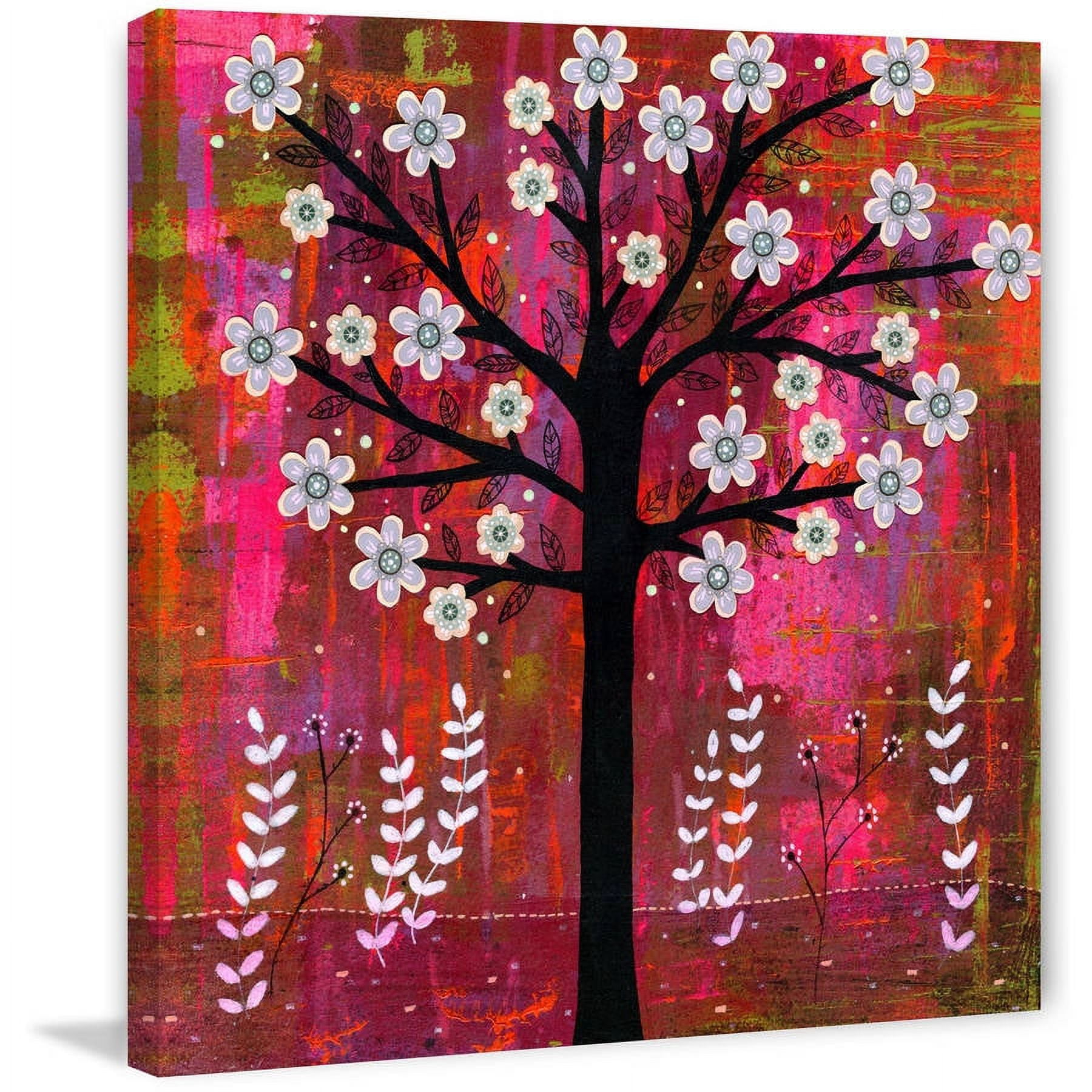 Marmont Hill "Sunset Tree" by Sascalia Painting Print on Wrapped Canvas