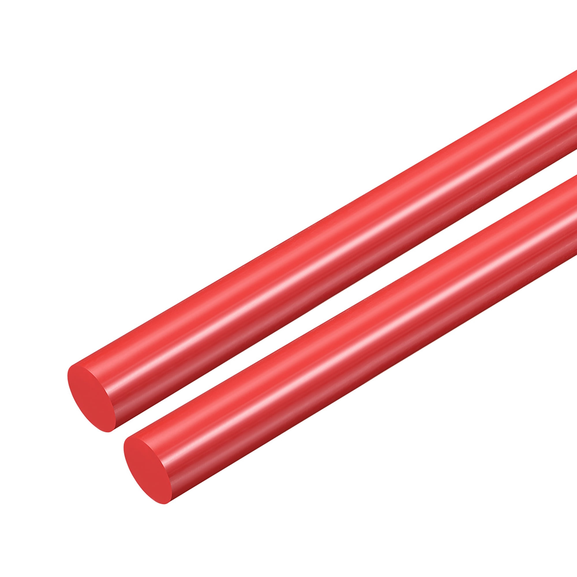 2pcs Plastic Round Rod 1/2" Dia 20" Length Red (POM) Polyoxymethylene