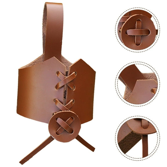 WINOMO 1Pack Coffee Mug Sleeve Brown Pu Leather Protective Cover Simple Design for Men and Women