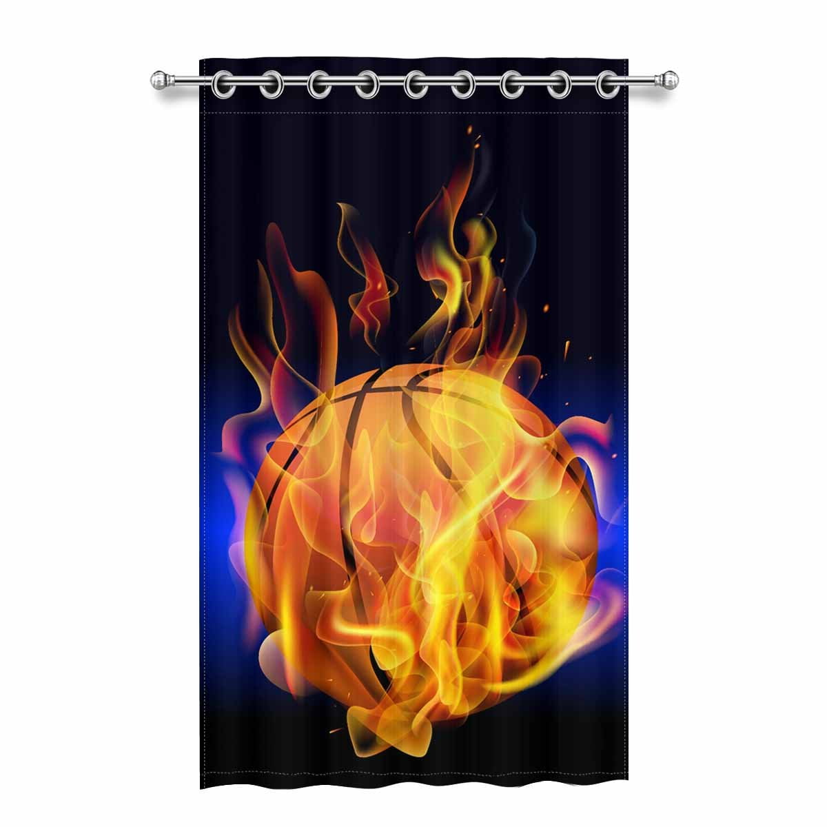 Home Decor Blackout Curtains Basketball Never Stops Polyester Window Curtain 