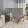 thumbnail image 5 of Dream On Me Full Size 2-in-1 Folding Stationary Side Crib, Locking Wheels, Steel Grey, 5 of 9