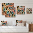 thumbnail image 4 of Designart "Retro-Styled Abstract Drops XIII" Modern Geometric Print on Natural Pine Wood, 4 of 5