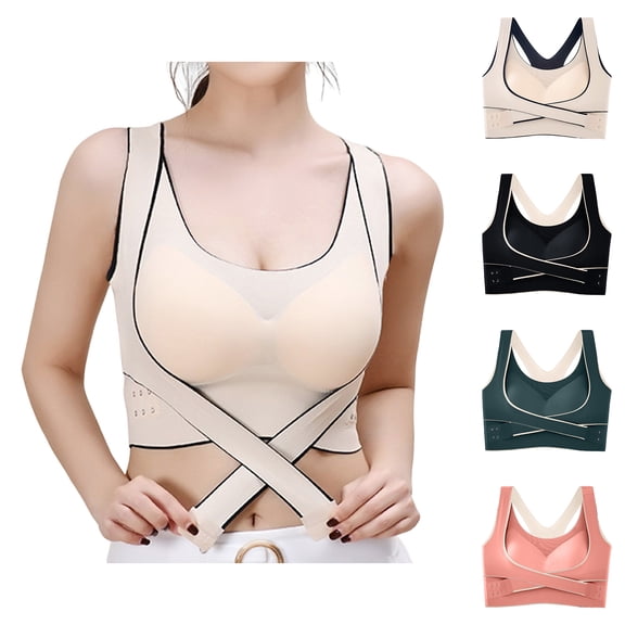 Posture Corrector Bra for Women Front Closure Full Coverage Back Support Bras Everyday Bra Size M-3XL