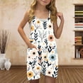 thumbnail image 2 of Zpanxa Girls Shorts Polyester Spandex Print Pattern Sleeveless Overalls with Pockets 13-14 Years, 2 of 5