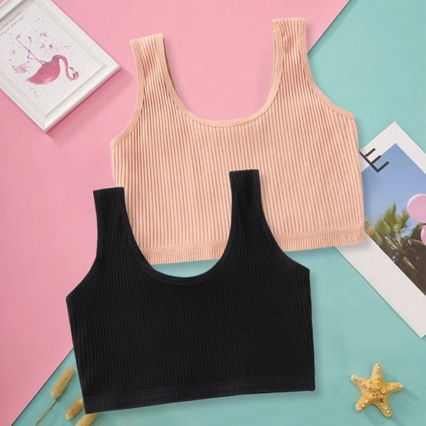 Ropa interior para niñas Periodo de desarrollo Chaleco para niñas grandes Algodón puro Sujetador para niñas adolescentes