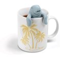 thumbnail image 4 of Creative Manatee Tea Maker Silicone Tea Maker Sea Lion Silicone Tea Bag Tea Strainer (2 Piece) (grey), 4 of 5
