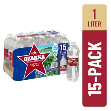 OZARKA Brand 100% Natural Spring Water, 1-Liter plastic bottles (Pack of 15)