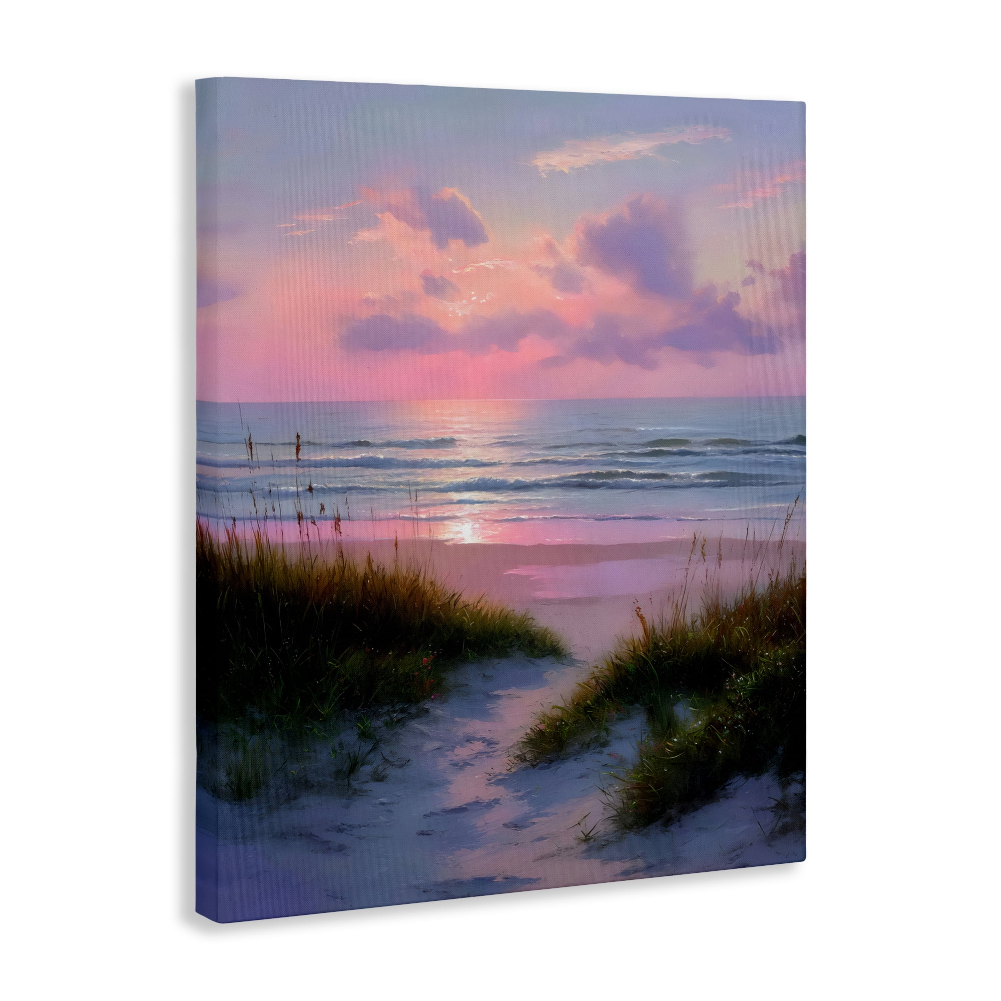 Stupell Industries Romantic Beach Sunset in Pink Canvas Wall Art, design by Franklyn Gregory